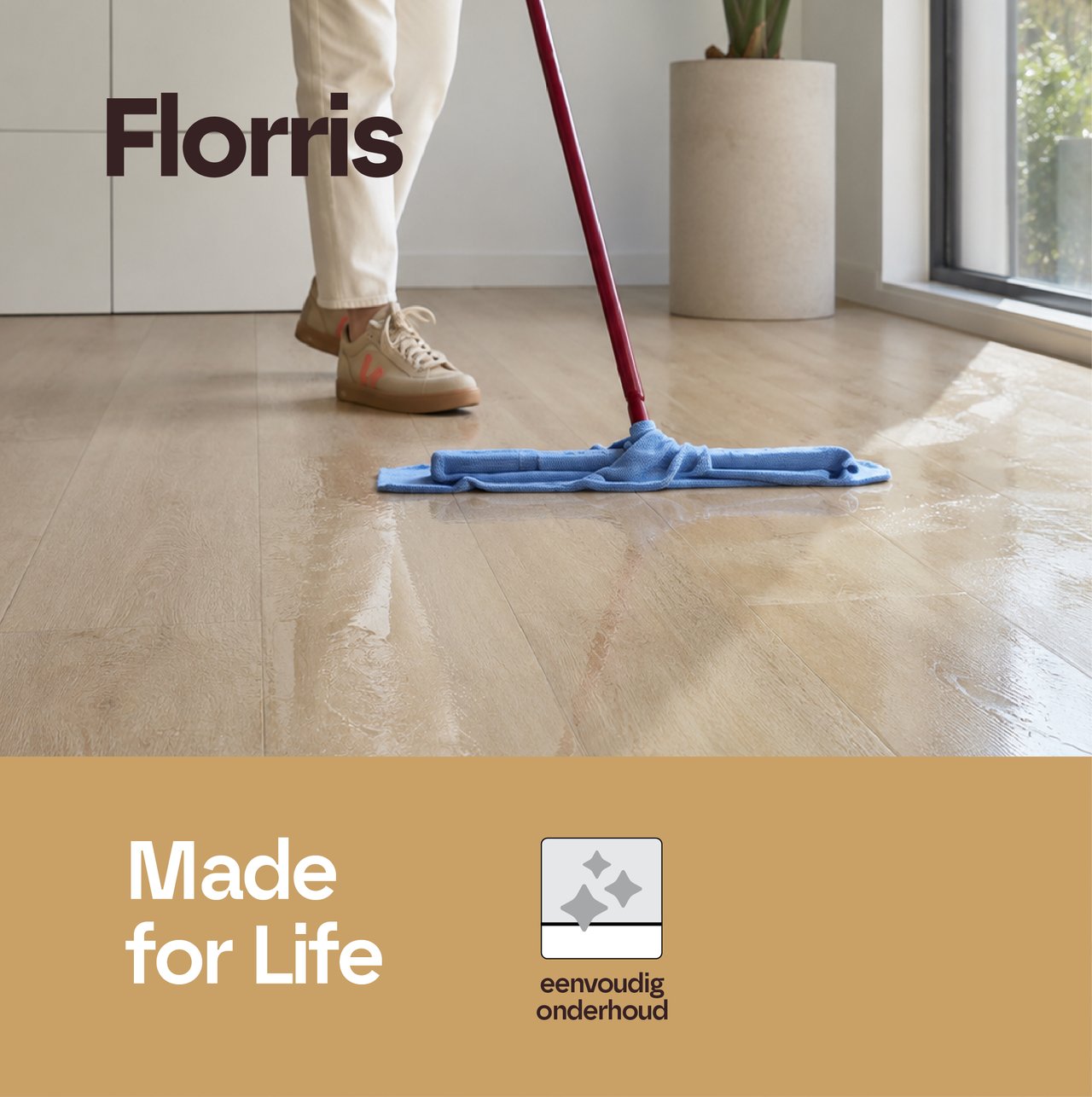 Florris Milano SPC klik vinyl vloer, 6 stuks, 40x80cm, Creamy Latte