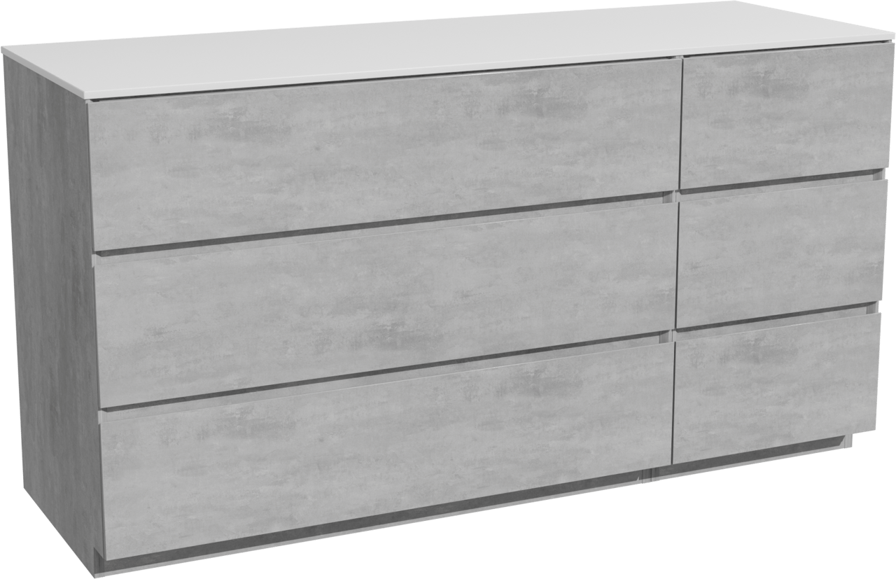 Storke Edge freistehendes Möbelstück Set: 150 x 52 cm, Beton dunkelgrau, mit Tavola Einzel- oder Doppel Waschtischplatte, Solid Surface Weiß matt
