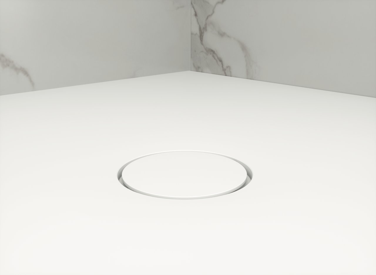 Balmani Lago Duschwanne: 100 x 90 cm, Solid Surface, Weiß matt