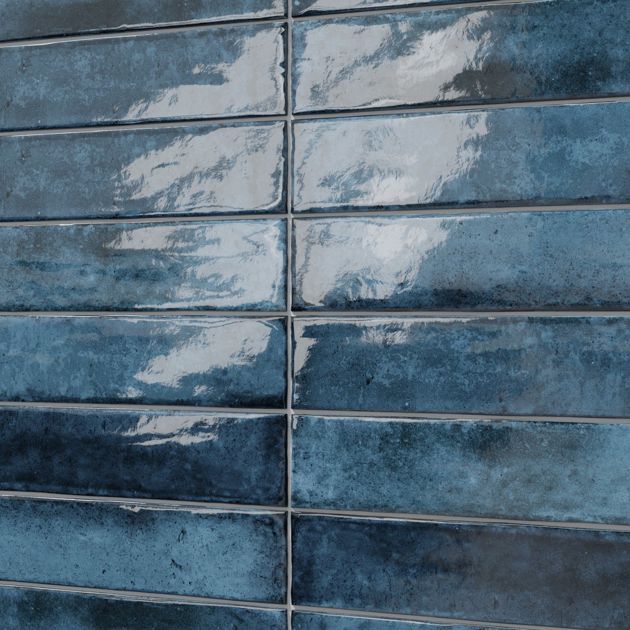 Carruzo Volcan carrelage mural en céramique 32 carreaux 6x25cm Azul