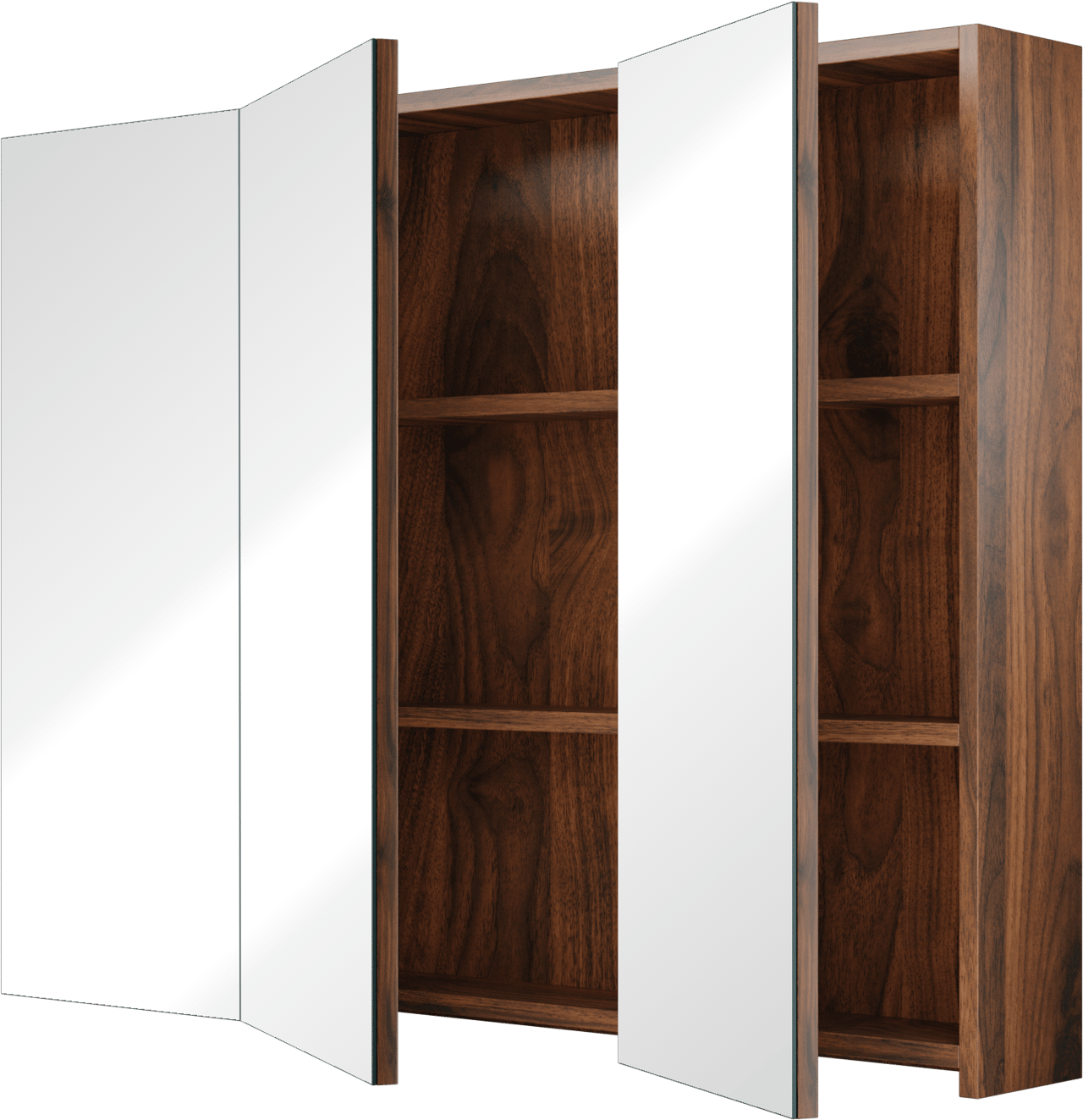 Linie Montro Spiegelschrank Bad: 100 x 75 cm, Nussbaum