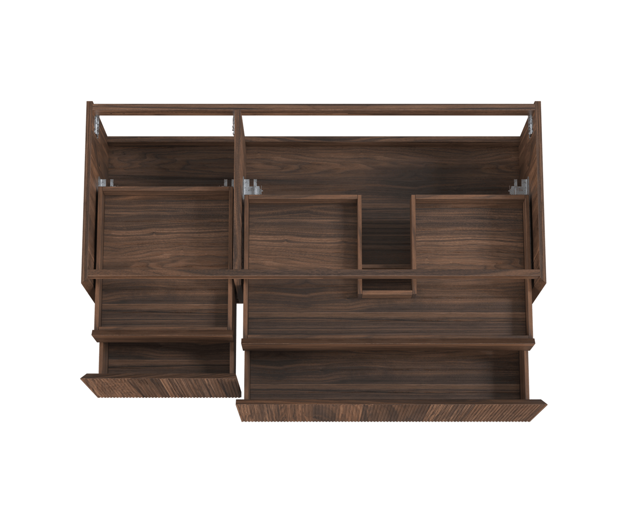 Balmani Fila by Mitra meuble sous-lavabo suspendu 135 x 55 cm asymétrique droite placage noyer 4 tiroirs