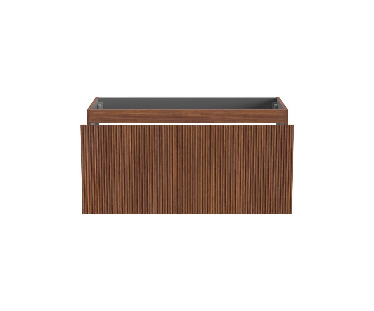 Storke Ribs zwevende wastafelonderkast 105 x 52 cm notenhout 2 lades
