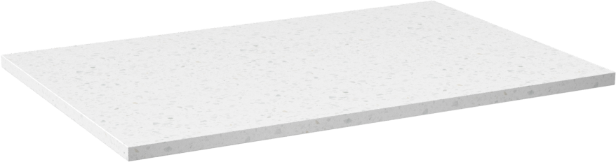 Linie Lado Einzelwaschtischplatte, Melamin in Terrazzo Weiß, 70 x 46 cm