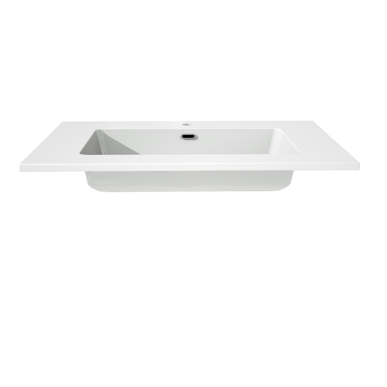 Storke Diva enkele wastafel glanzend composiet marmer 75 x 52 cm