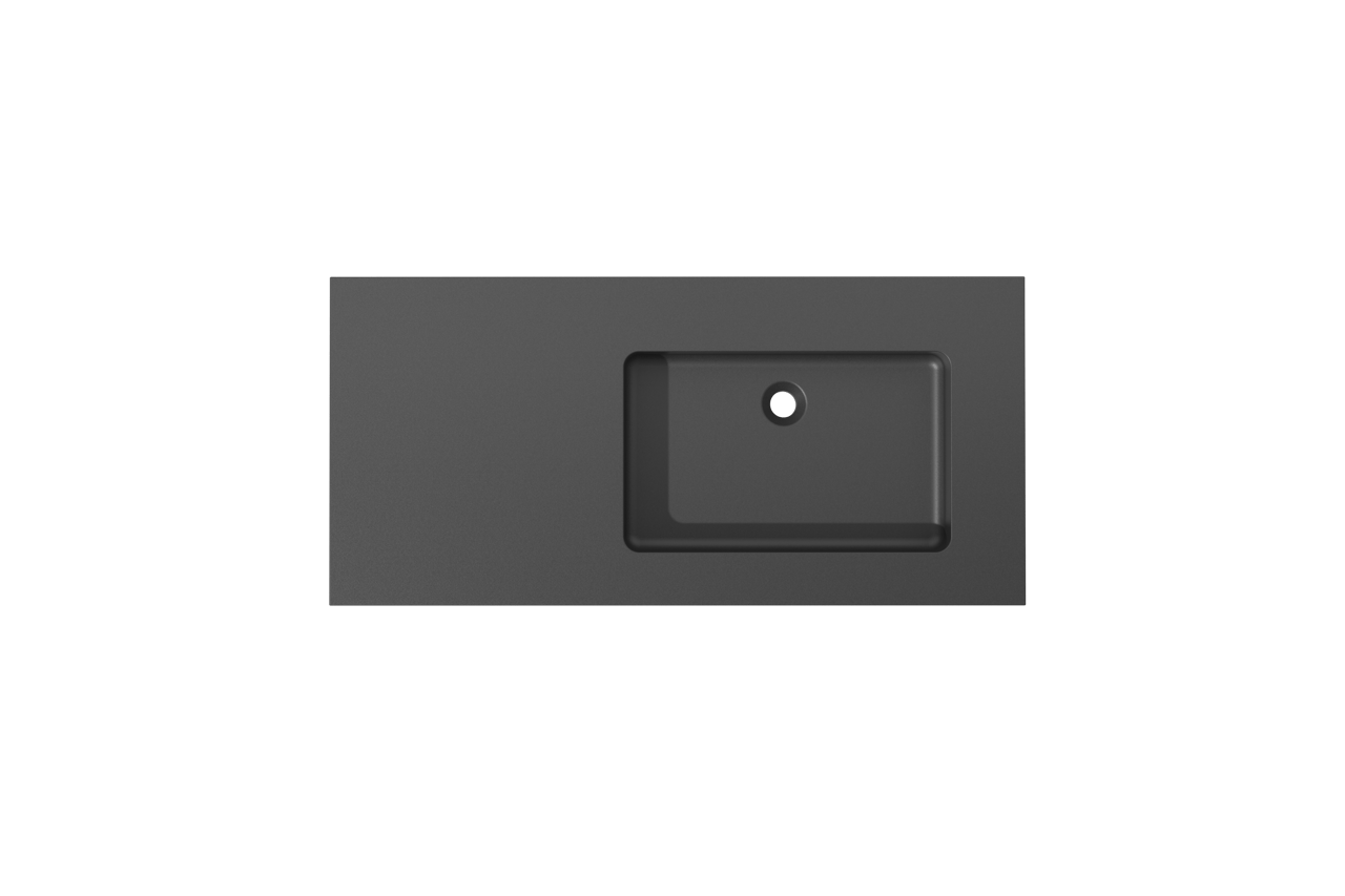 Storke Scuro asymmetrisch rechtse wastafel mat kwarts 110 x 52 cm combinatie kast 35 cm