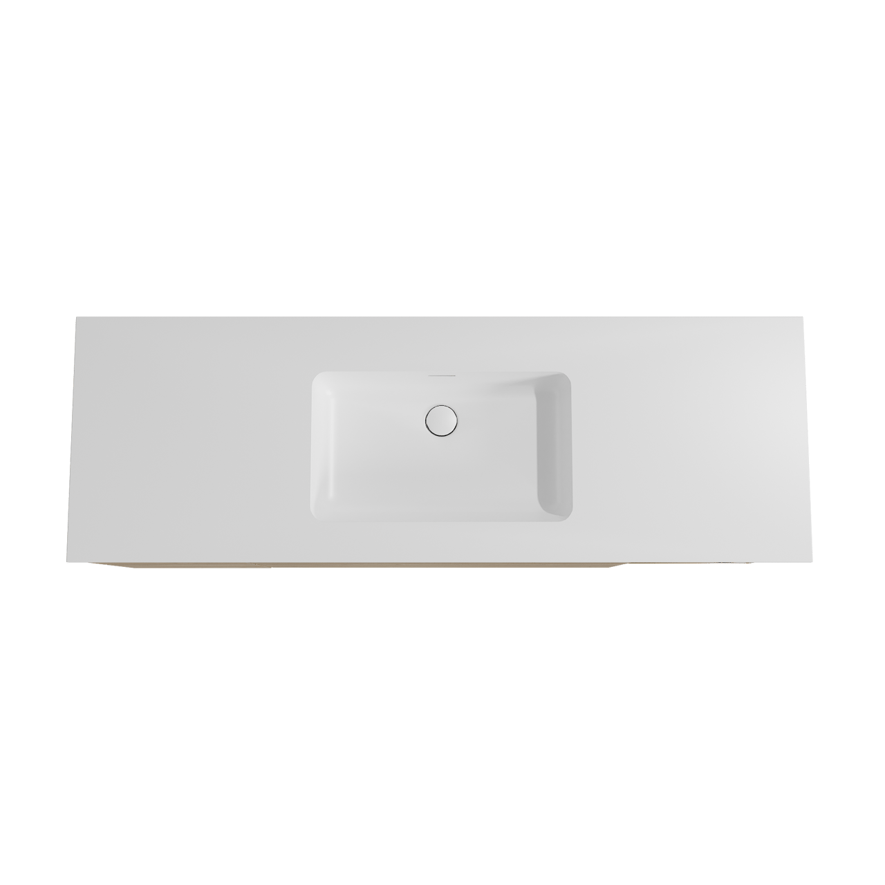 Storke Edge meuble salle de bains suspendu 155 x 52 cm chêne brut avec Mata plan simple en solid surface blanc mat