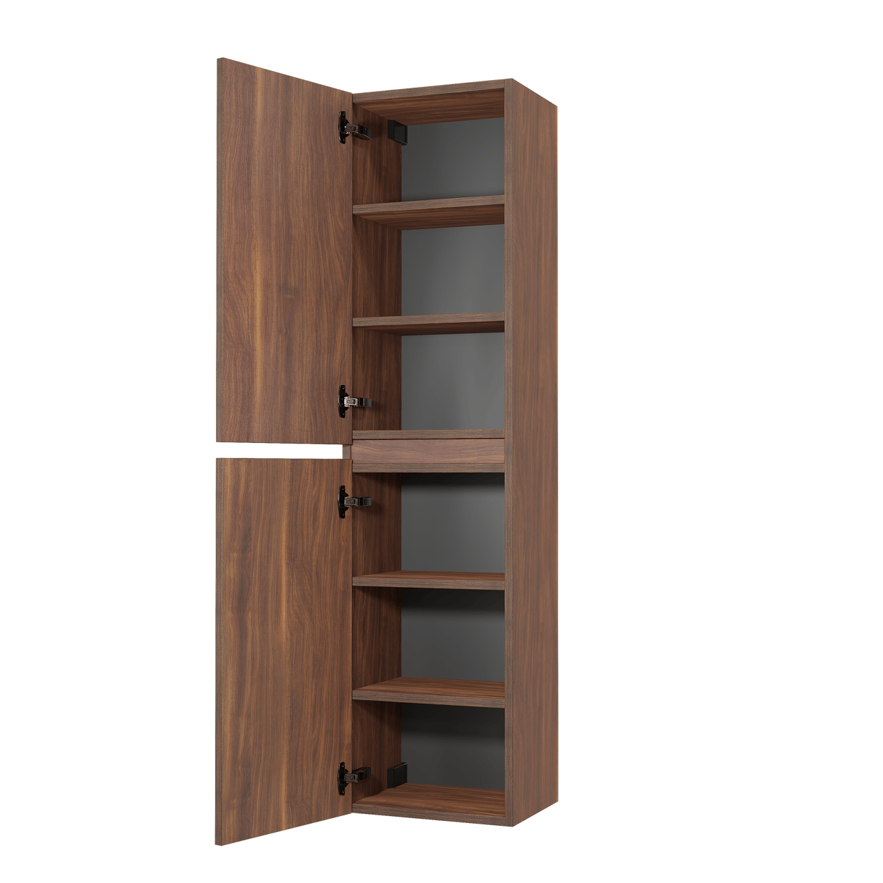Balmani Sfera by Lucida Badhochschrank: Hängend, Amerikanischer Nussbaum, 38 x 30 x 150 cm