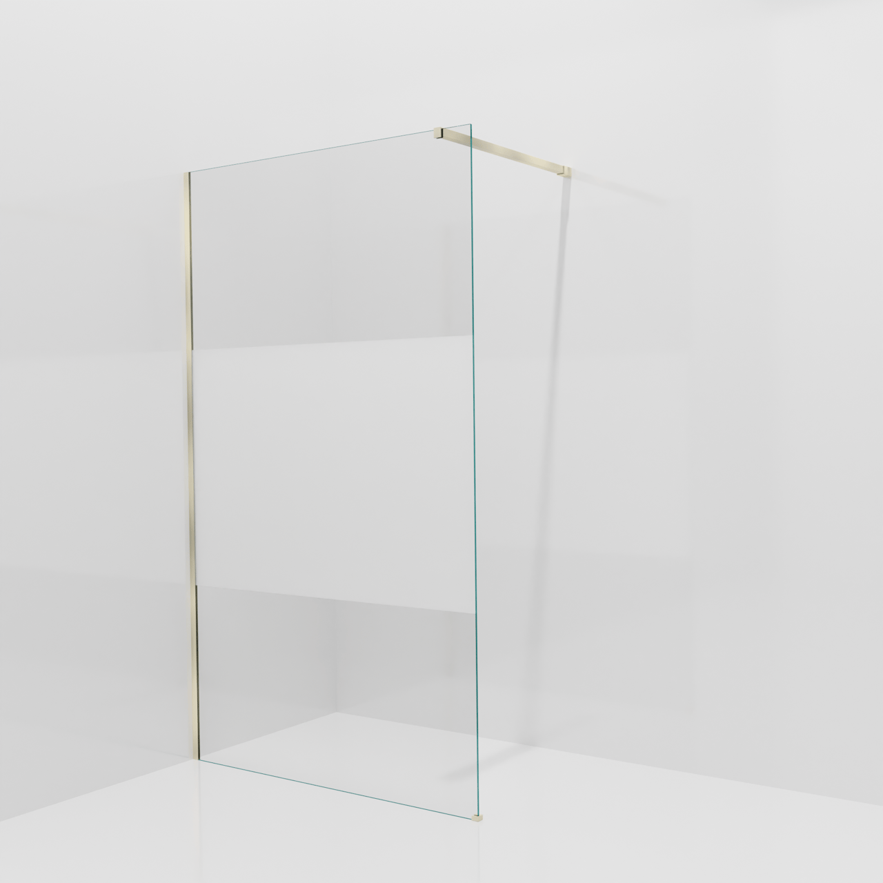 Balmani Modular douche à l'italienne: 120 x 200 cm, Verre transparent avec bande mate, Profil Brushed Champagne Gold