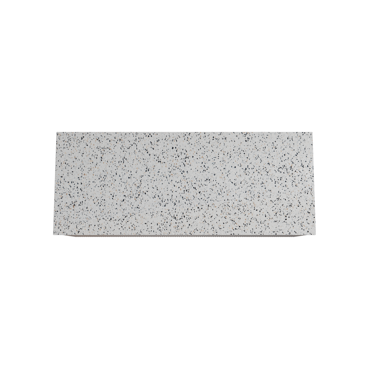 Storke Ribs zwevend badmeubel 130 x 52 cm notenhout met Tavola enkel of dubbel wastafelblad in mat wit/zwart terrazzo, Verticale symmetrische rechte ribbel
