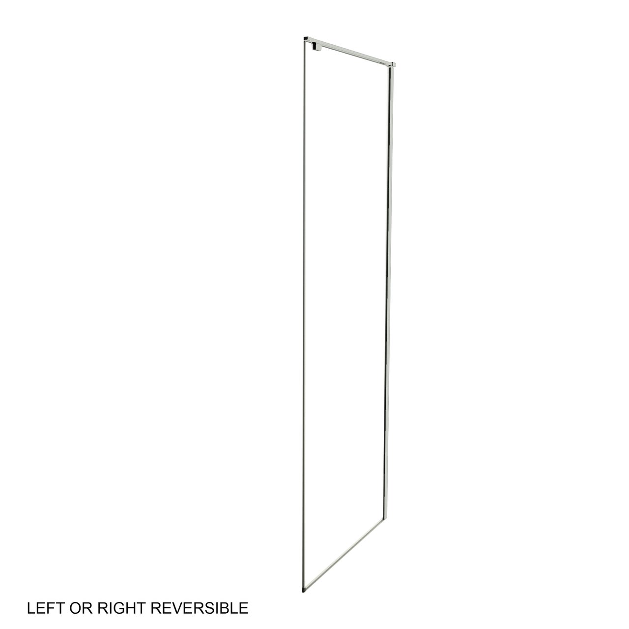 Luca Varess Stilus douchecabine met schuifdeur en vaste zijwand 120 x 90 cm helder glas glans chroom profiel - zijpaneel