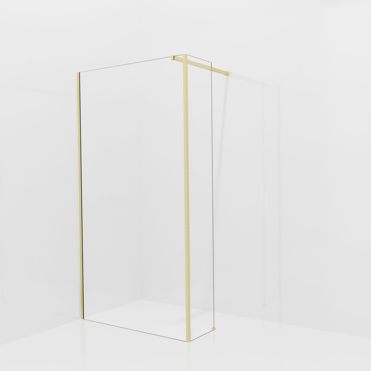 Balmani Modular Walk-In Dusche mit fester Seitenwand: 110 x 200 cm, Klarglas, Profil Brushed Champagne Gold
