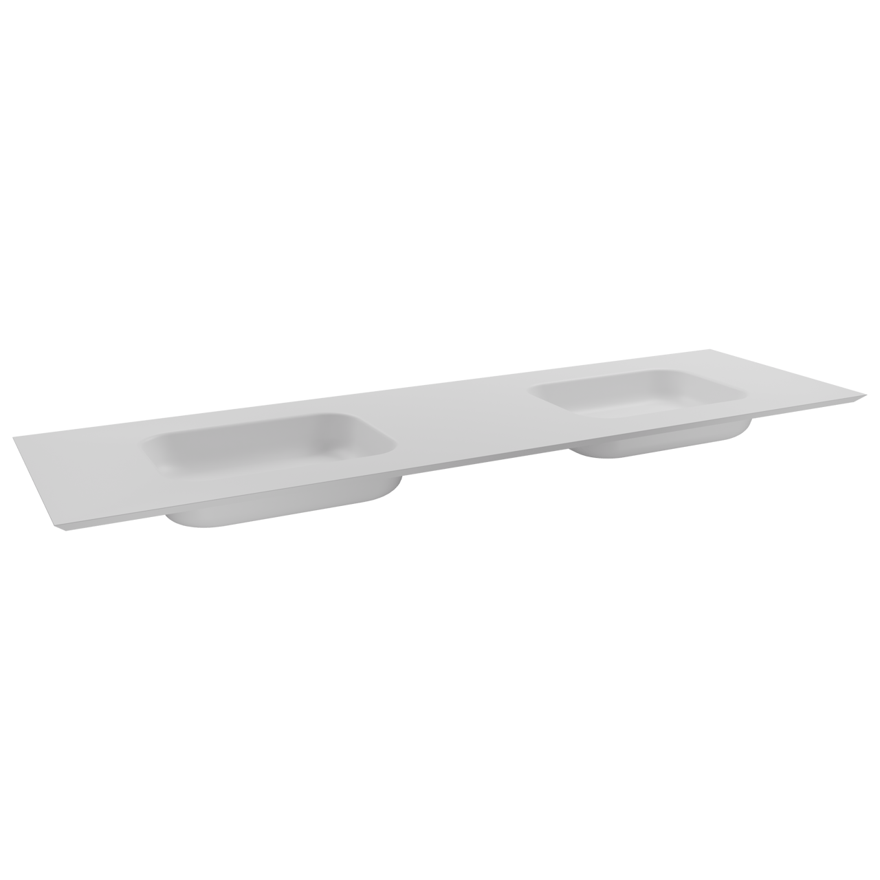Balmani Eclips Doppelwaschtisch matt weiße Solid Surface 180 x 55 cm