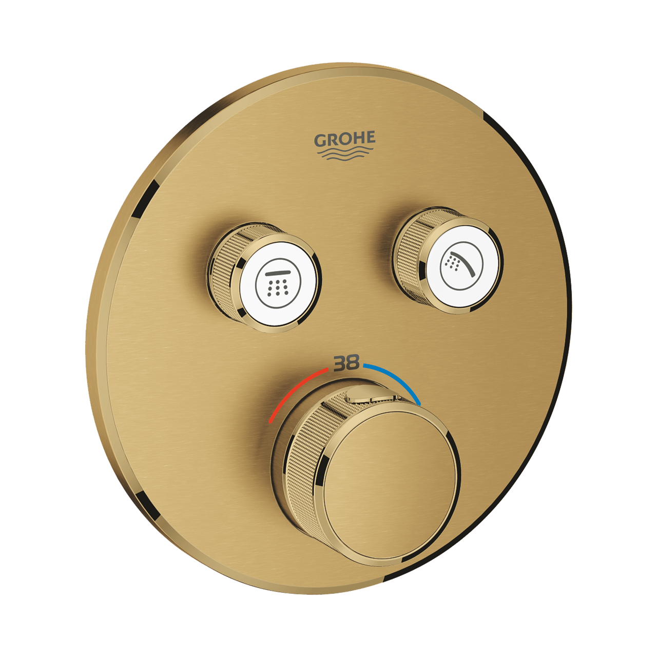 Grohe Grohtherm SmartControl Thermostat-Duscharmatur: Unterputz, für 2 Verbraucher, Brushed Cool Sunrise