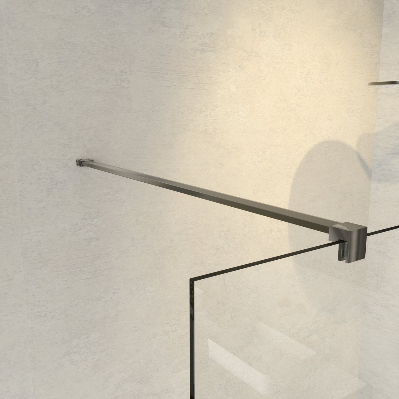 Balmani Modular inloopdouche 140 x 200 cm helder glas Brushed GunMetal profiel
