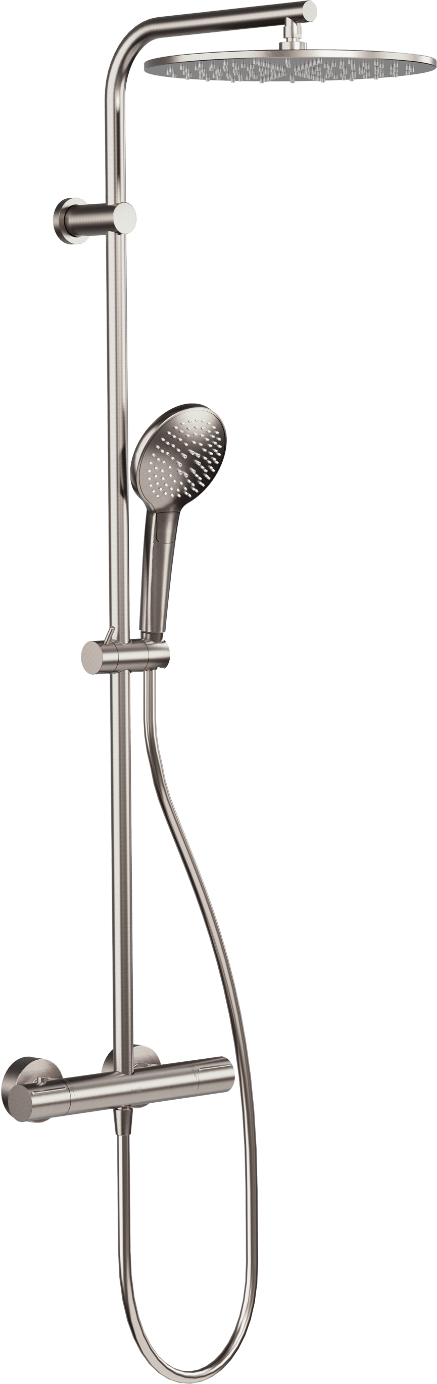 Blaufoss Round 300 colonne de douche de pluie mitigeur thermostatique Brushed CoolMetal