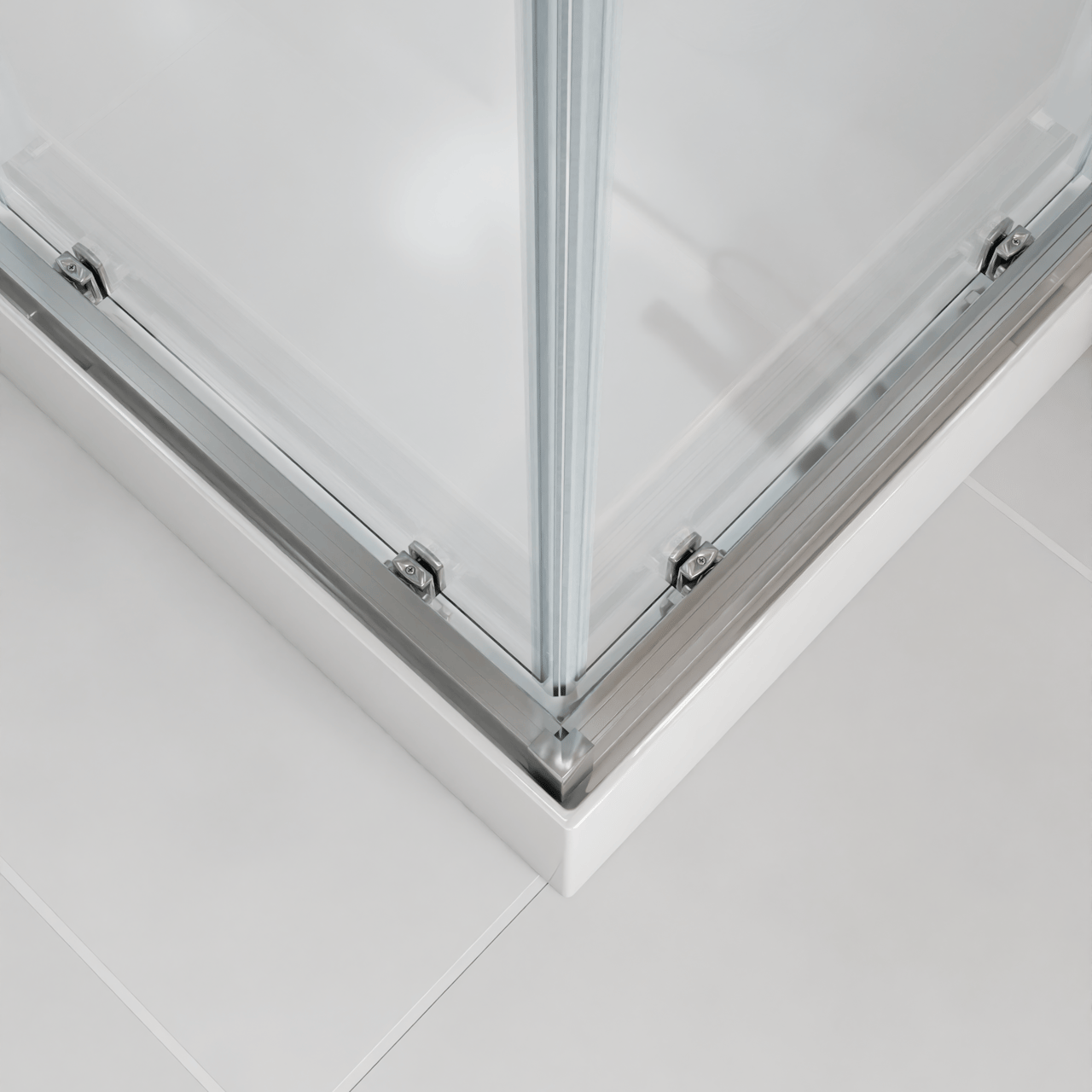 Luca Varess Talan douchecabine met schuifdeuren 90 x 90 cm helder glas mat chroom profiel