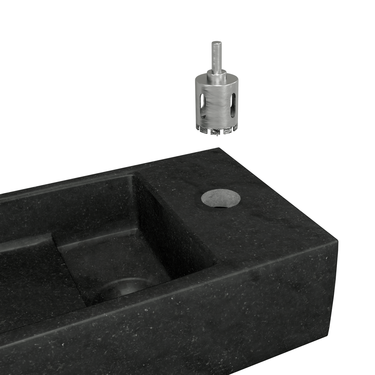 Balmani Mood lave-mains 36 x 18 cm granite aiguisé