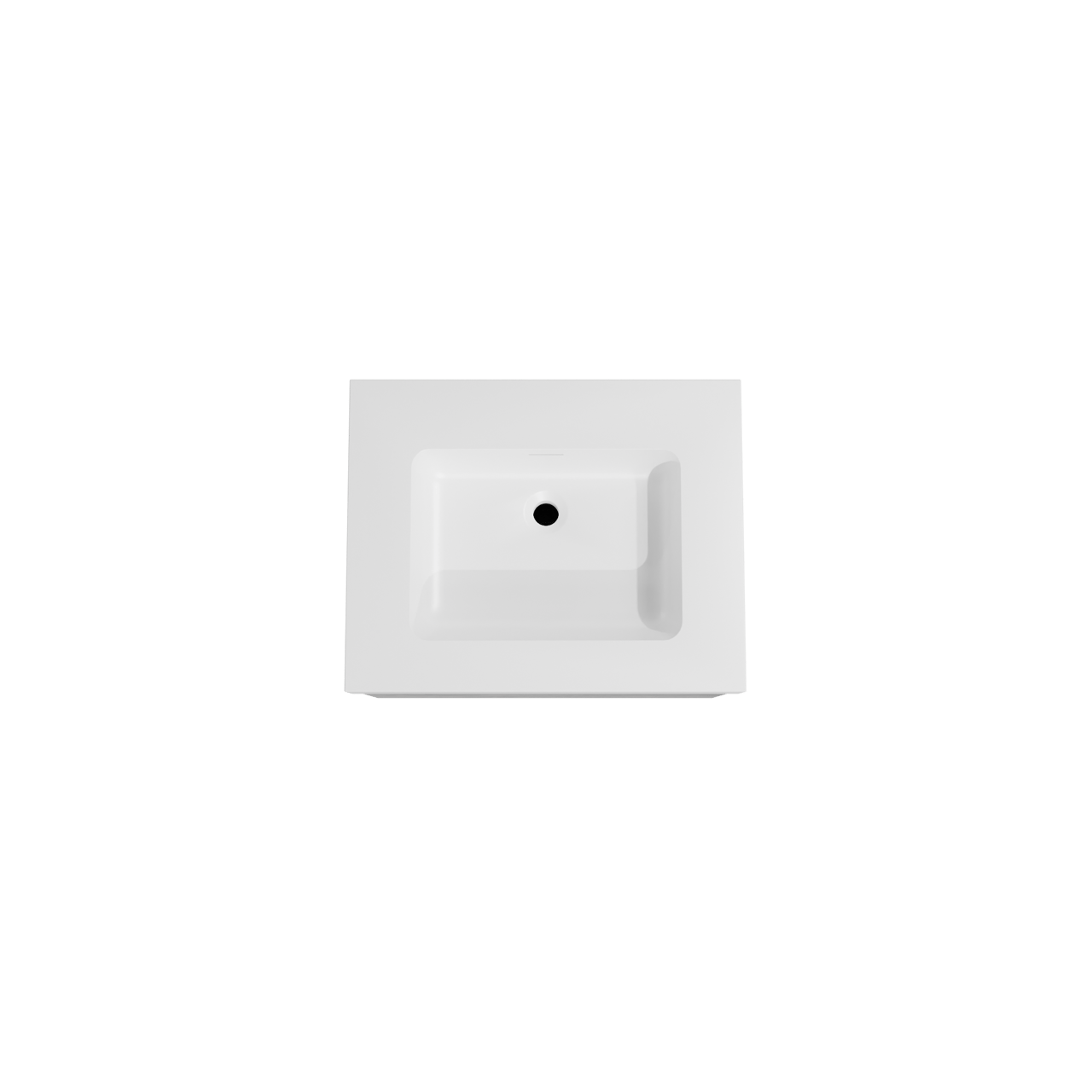 Storke Edge zwevend badmeubel 65 x 52 cm beton donkergrijs met Mata High enkele wastafel in solid surface mat wit