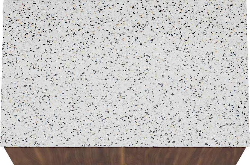 Balmani Sfera by Lucida zwevend badkamermeubel 90 x 55 cm amerikaanse notelaar met Stretto enkel tablet in mat wit/zwart terrazzo