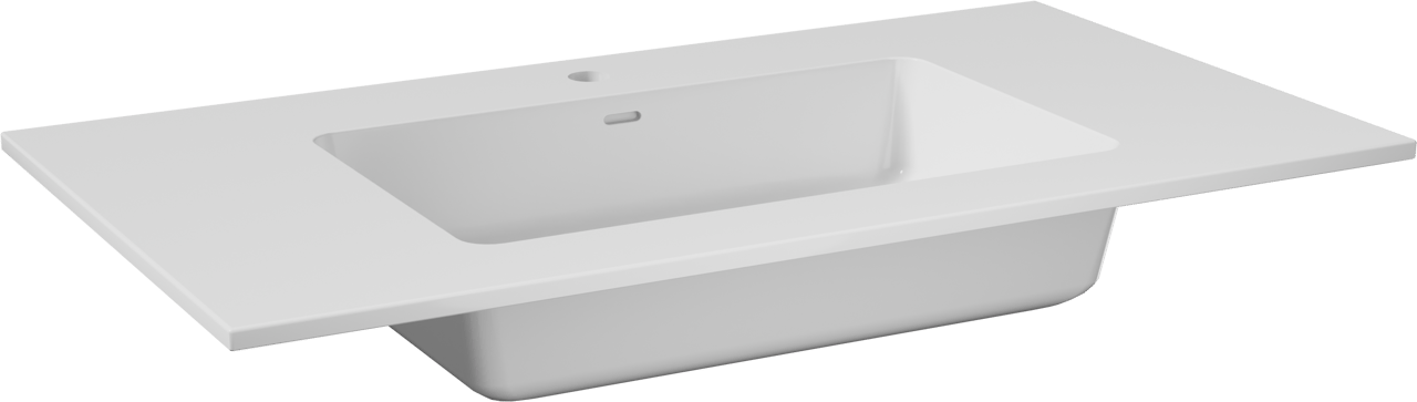 Storke Bilia enkele wastafel glanzend composiet marmer 95 x 52 cm