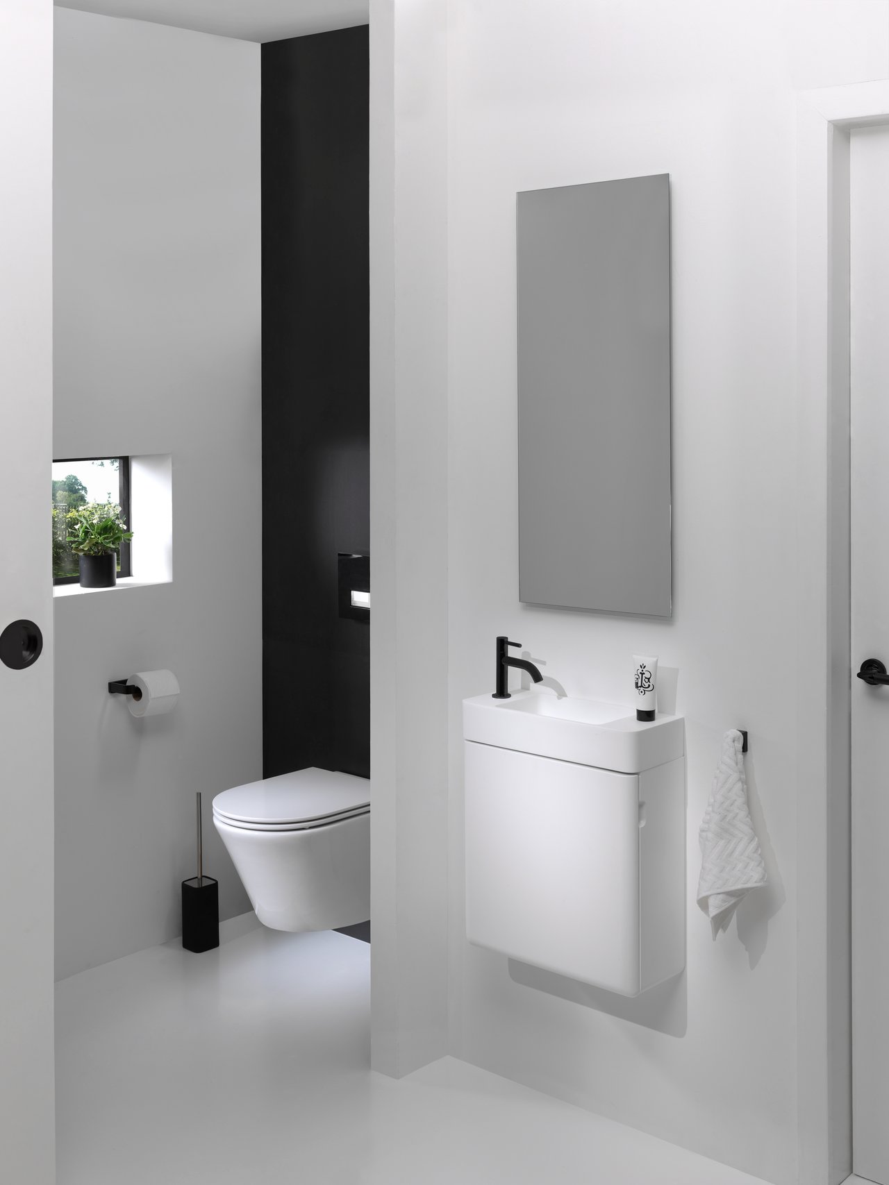 Storke Curvado zwevende fonteinkast 45 x 18 cm mat wit