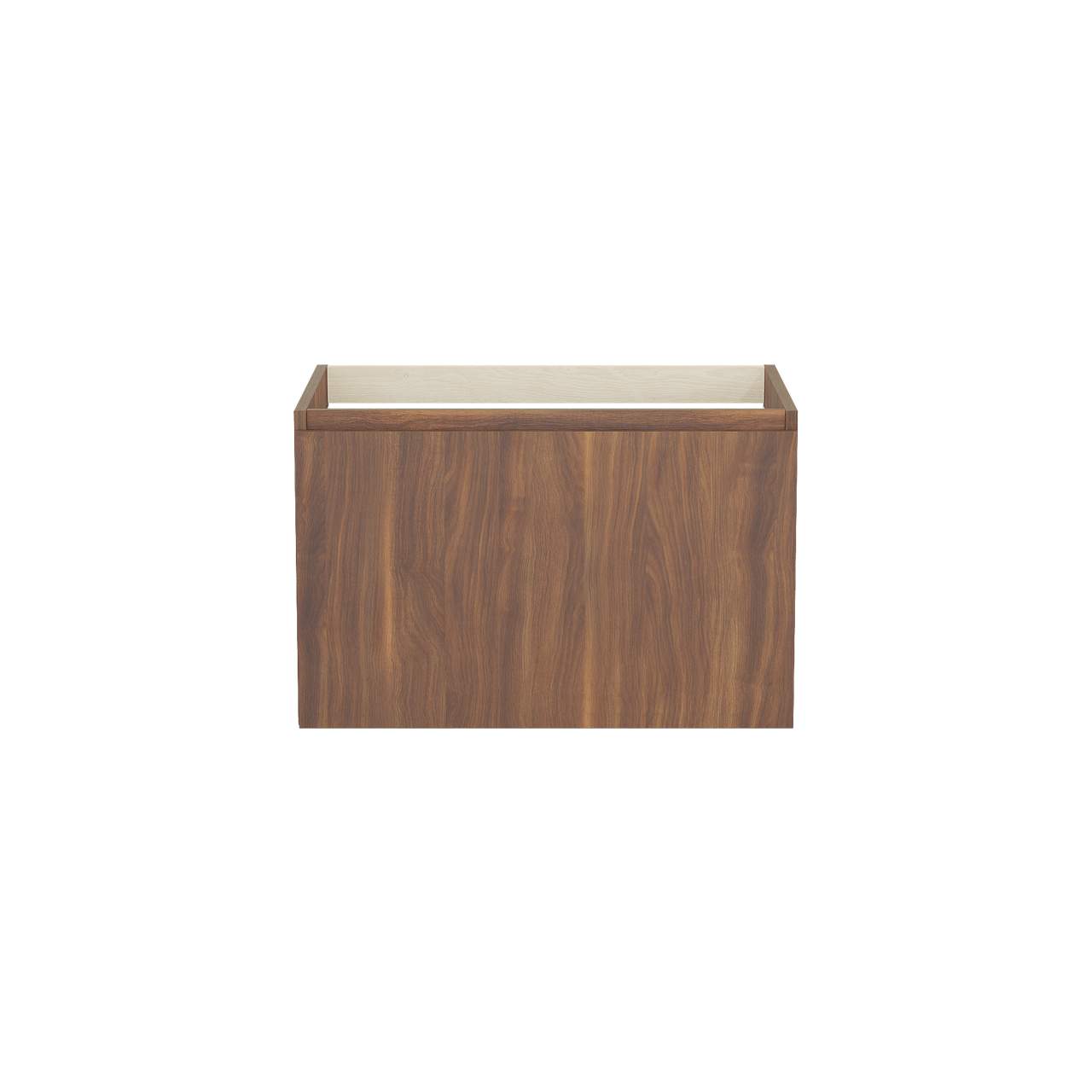 Balmani Sfera by Lucida hängender Waschbeckenunterschrank: 75 x 55 cm, Amerikanischer Nussbaum, 2 Schubladen