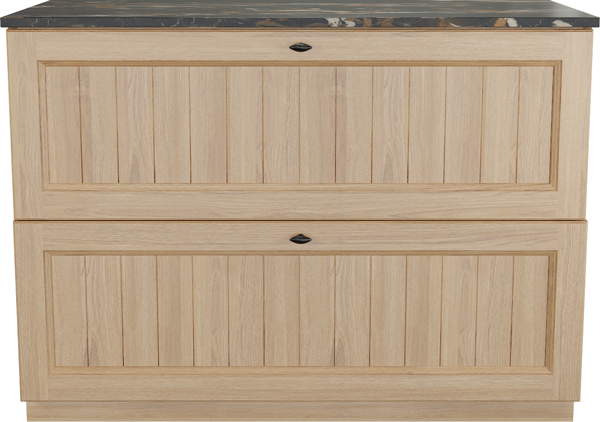 Balmani Lemon staand badkamermeubel 120 x 55 cm, fineer natuur eik met Stretto enkel tablet in portoro gold