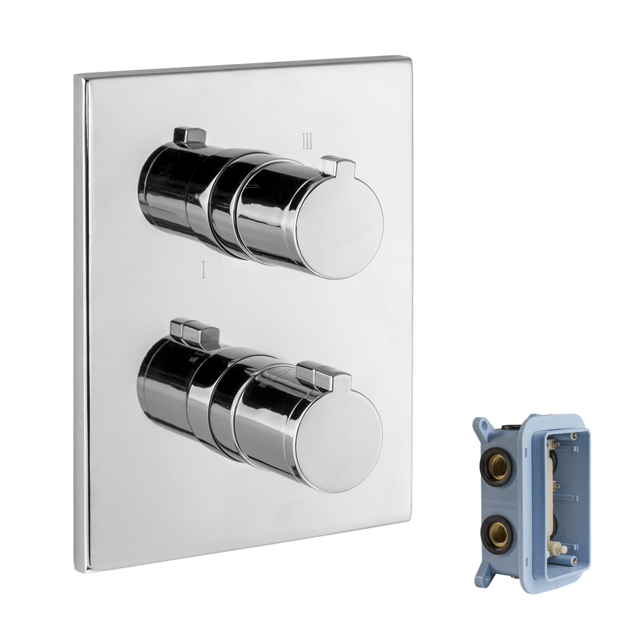 Blaufoss Smartbox de Luxe thermostatische inbouw douchekraan 2 functies glanzend chroom