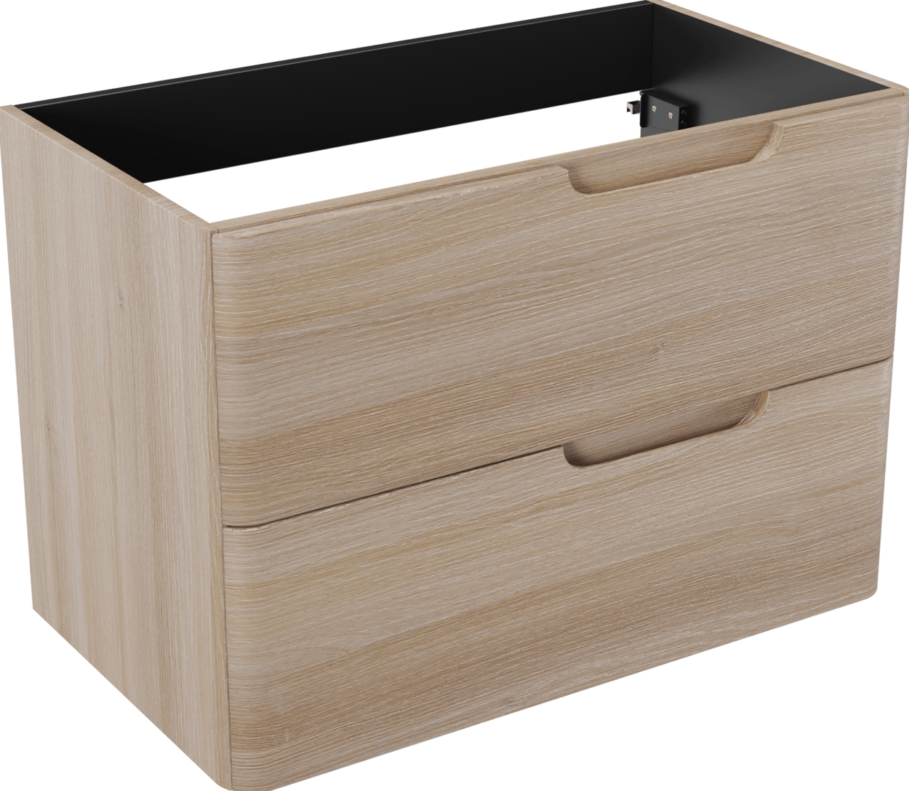 Linie Curvo meuble sous-lavabo suspendu 80 x 46 cm chêne clair 2 tiroirs