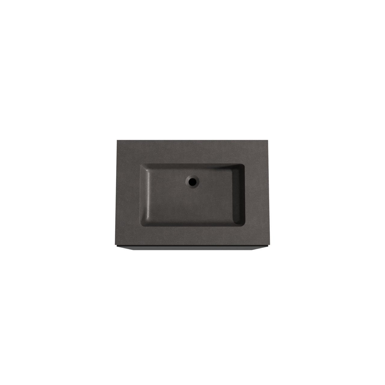 Storke Edge freistehendes Möbelstück Set: 75 x 52 cm, Schwarz matt, mit Scuro Einzelwaschtisch, Quarz Schwarz matt