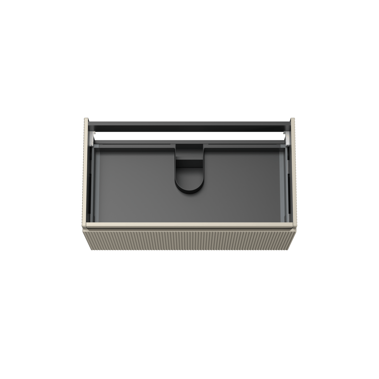 Storke Ribs meuble sous-vasque suspendu 95 x 52 cm soie grise 2 tiroirs
