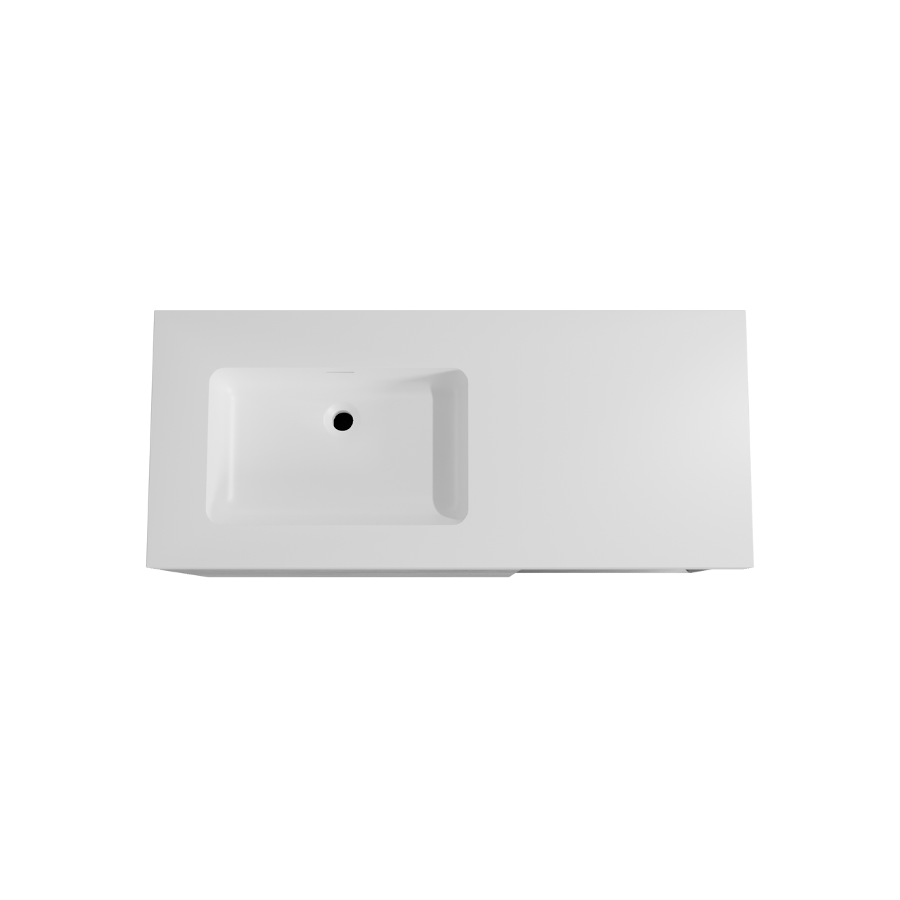 Storke Edge zwevend badmeubel 120 x 52 cm beton donkergrijs met Mata High asymmetrisch linkse wastafel in solid surface mat wit