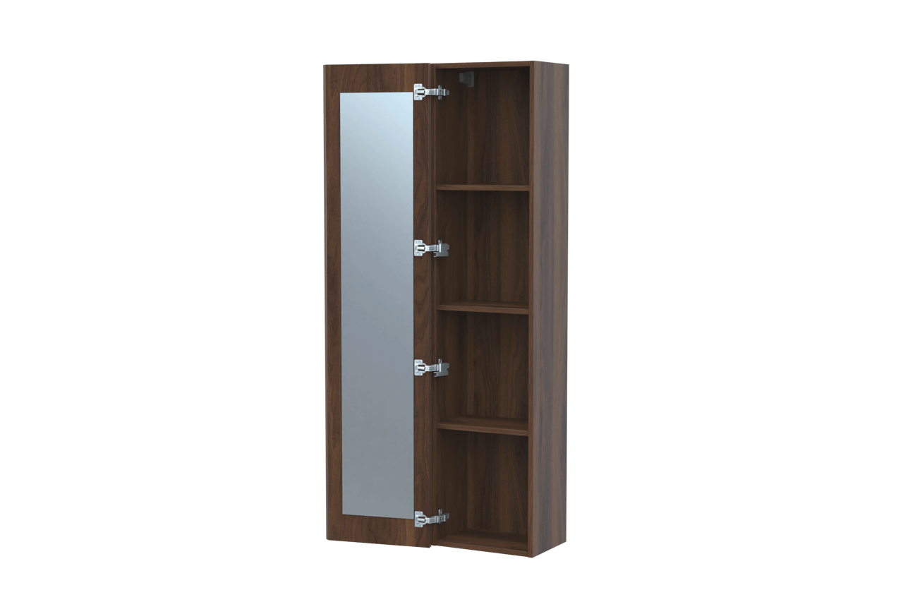 Storke Edge zwevende badkamerkast met spiegel notelaar 40 x 30 x 170 cm
