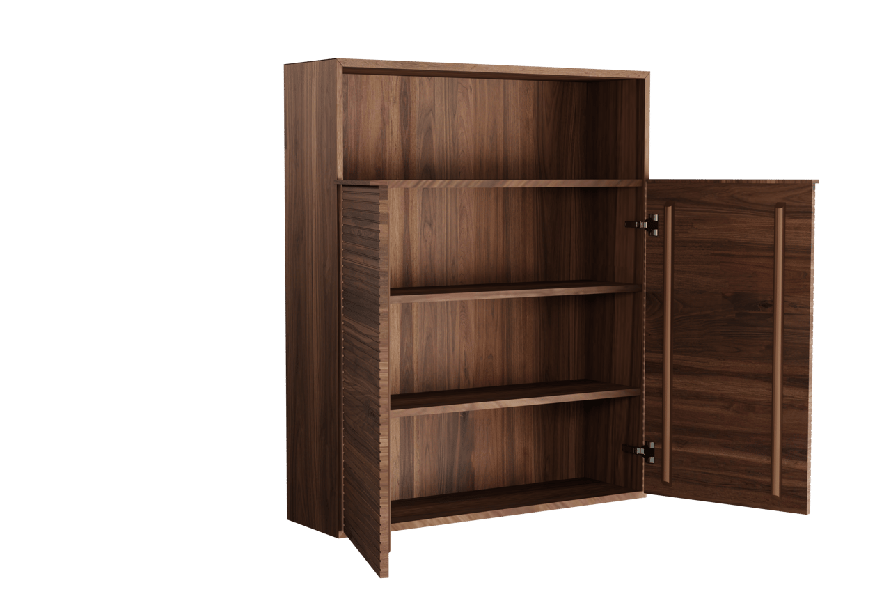 Balmani Forma colonne salle de bains suspendu nervure horizontale noyer Américain 100 x 30 x 120 cm