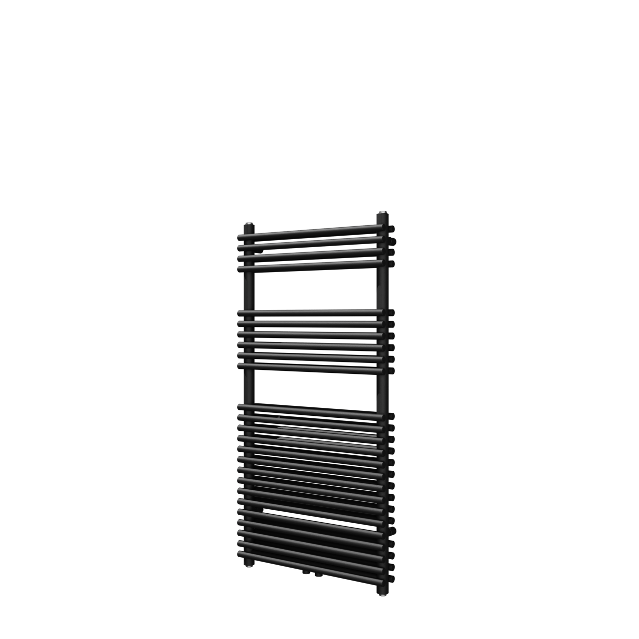 Vipera Alegria dubbele handdoekradiator 60 x 120 cm elektrische verwarming mat zwart zij- en middenaansluiting 1000W, weerstand inbegrepen