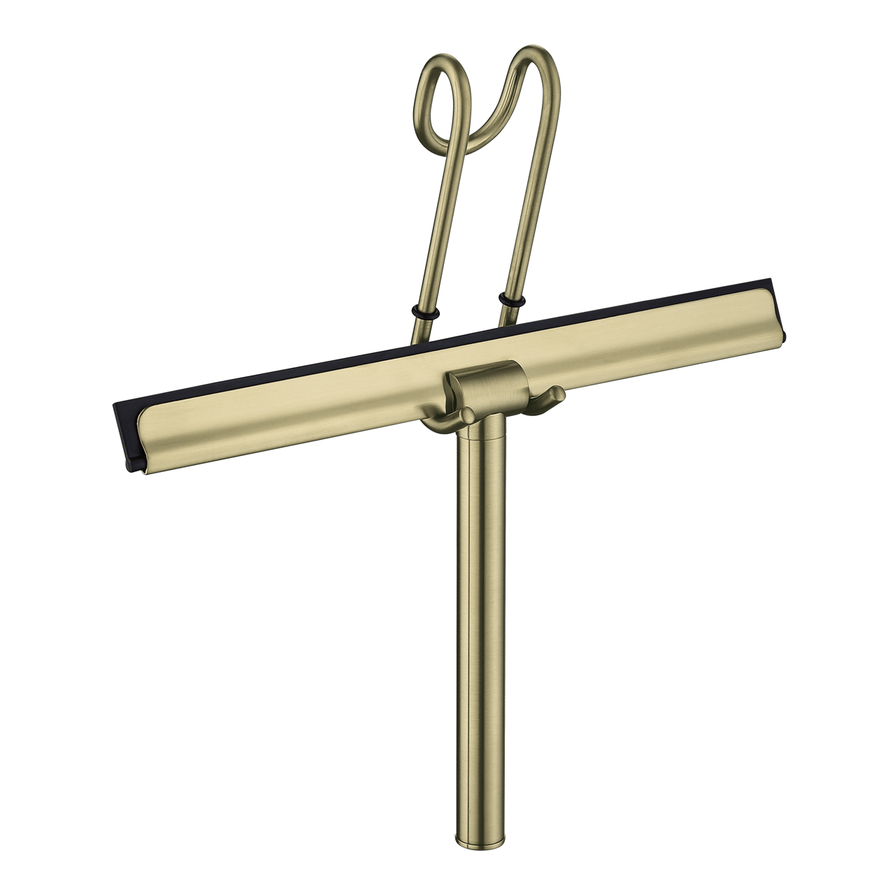 Blaufoss Duschwischer Brushed Champagne Gold mit Wandaufhänger für die Duschabtrennung
