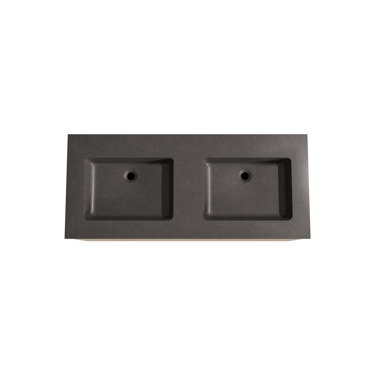 Storke Edge meuble salle de bains suspendu 120 x 52 cm chêne brut avec Scuro double vasque en quartz noir mat