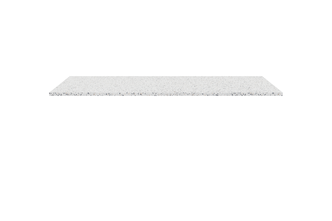 Storke Tavola Einzel- oder Doppel Waschtischplatte Weiß/Schwarz Terrazzo Matt 130 x 52 cm