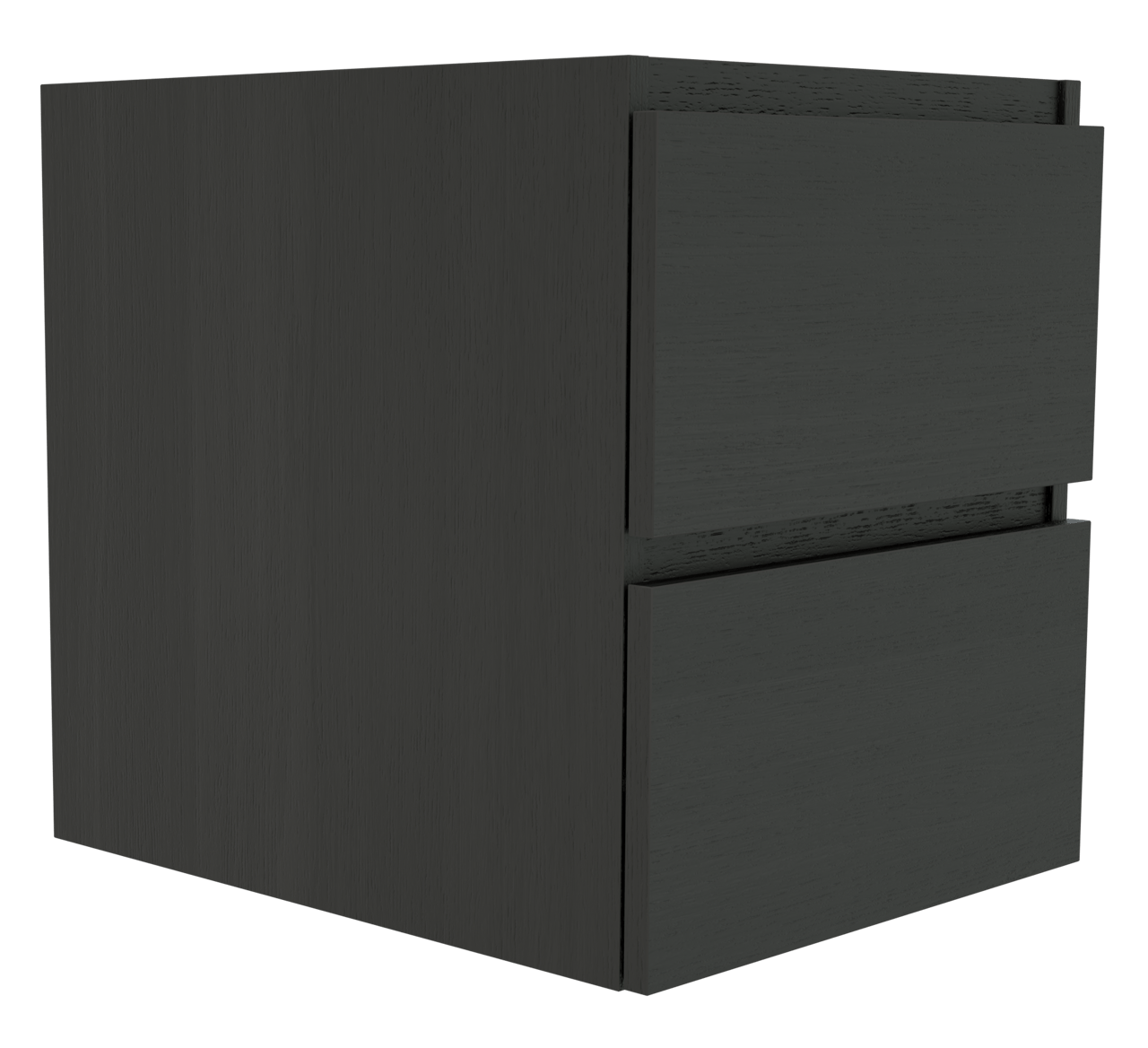 Balmani Lucida hängender Waschbeckenunterschrank: 45 x 55 cm, Eiche Schwarz, 2 Schubladen