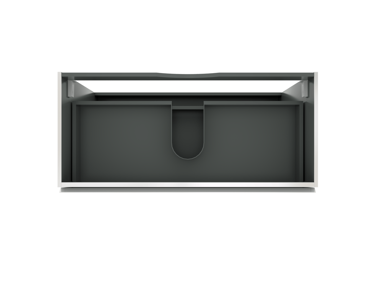 Linie Lado stehender Waschbeckenunterschrank: 100 x 46 cm, Weiß Glänzend, 3 Schubladen
