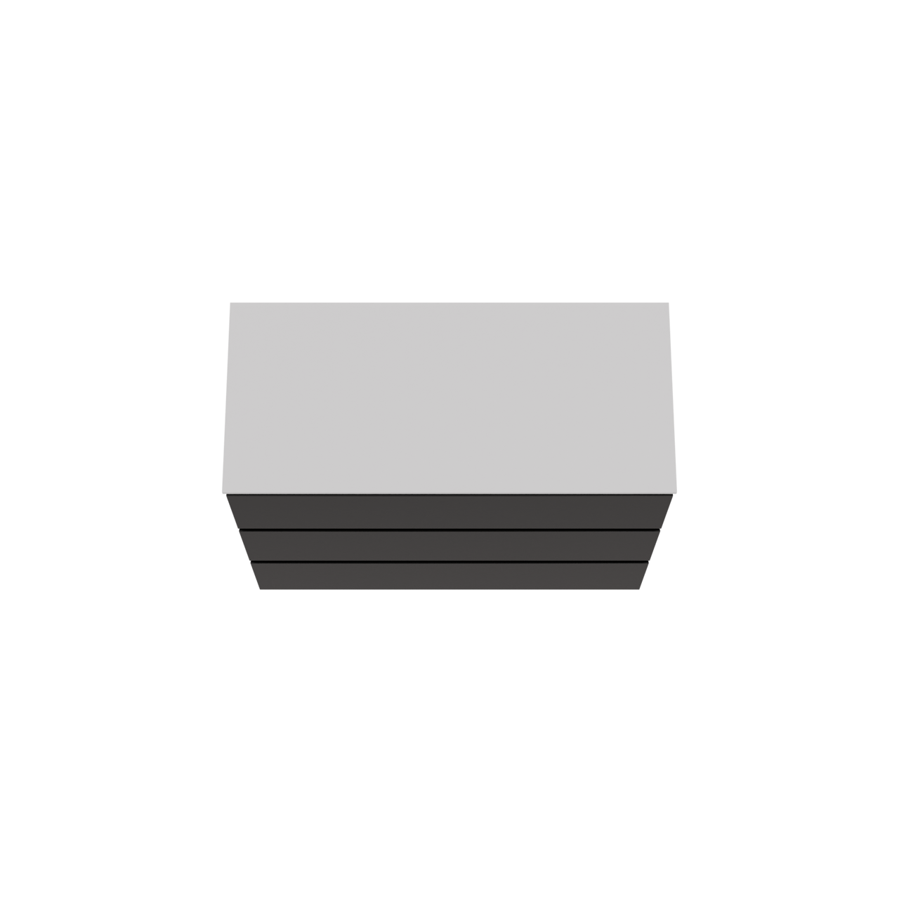Storke Edge meuble salle de bains à poser 100 x 46 cm noir mat avec Tavola tablette simple en solid surface blanc mat