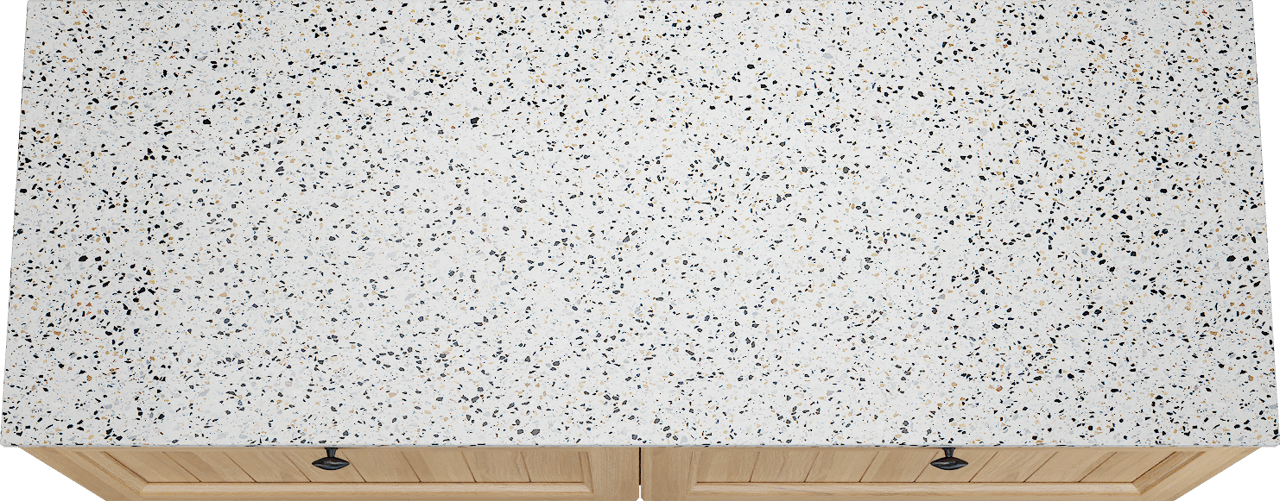 Balmani Lemon meuble salle de bains suspendu 150 x 55 cm, placage chêne naturel avec Stretto tablette simple ou double en blanc/noir mat terrazzo