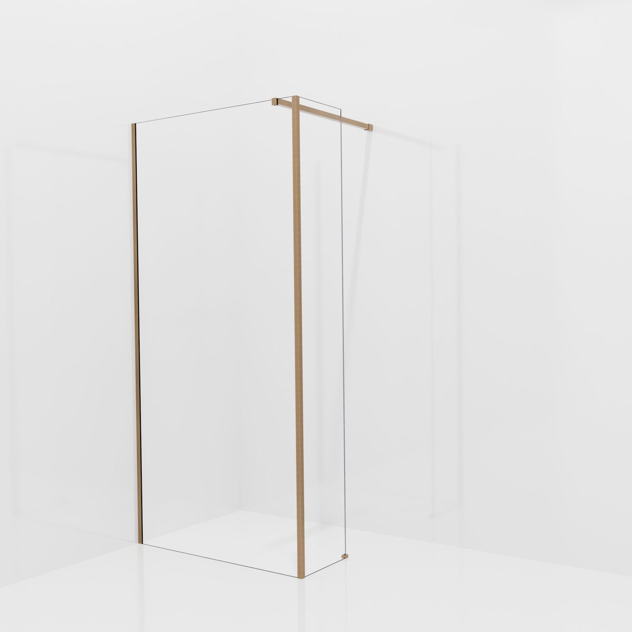 Balmani Modular Walk-In Dusche mit fester Seitenwand: 100 x 200 cm, Klarglas, Profil Brushed Rosegold