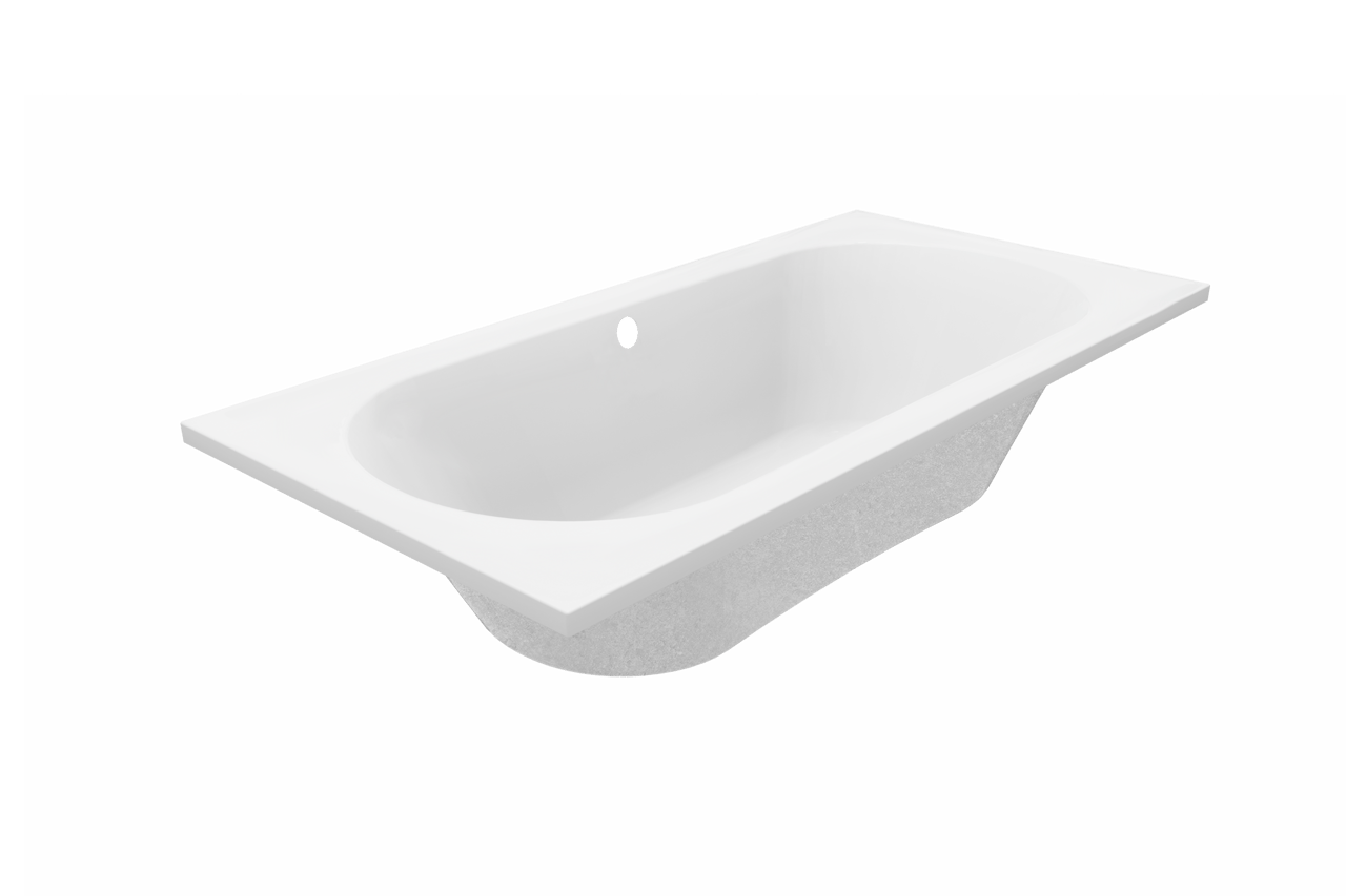 Luca Varess Rosala 2-Personen-Einbaubadewanne: 180 x 90 cm, Acryl, Weiß mat