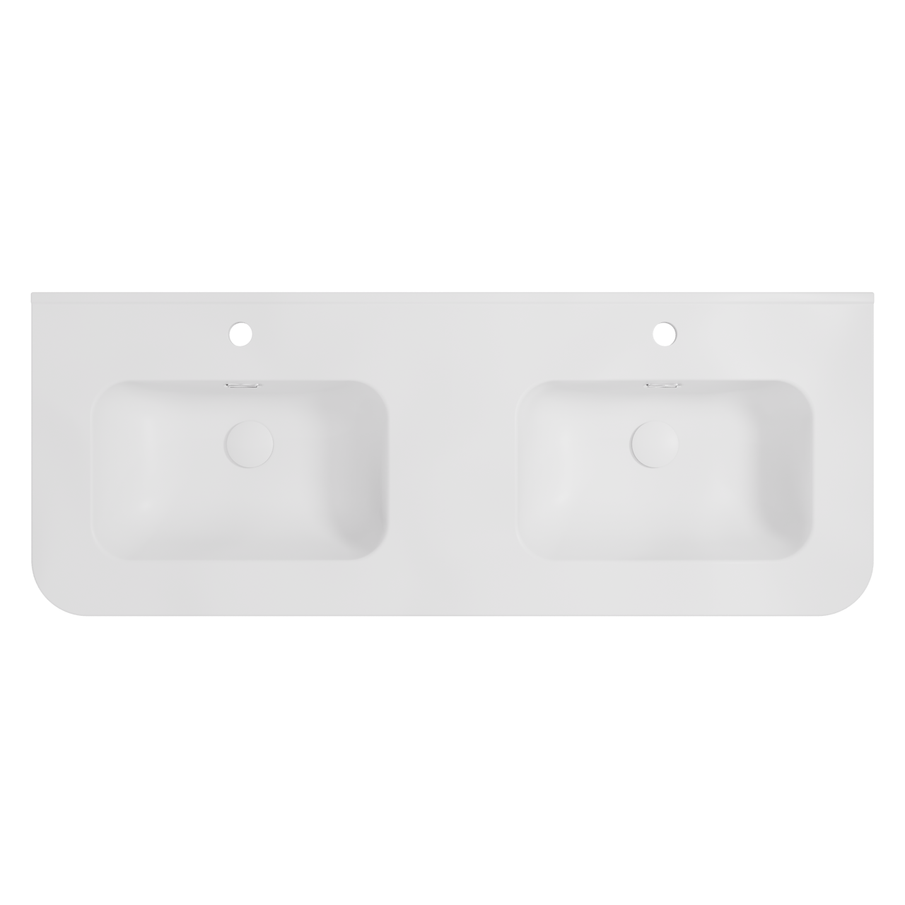 Storke Kera Soft dubbele wastafel mat witte porselein 120 x 46 cm