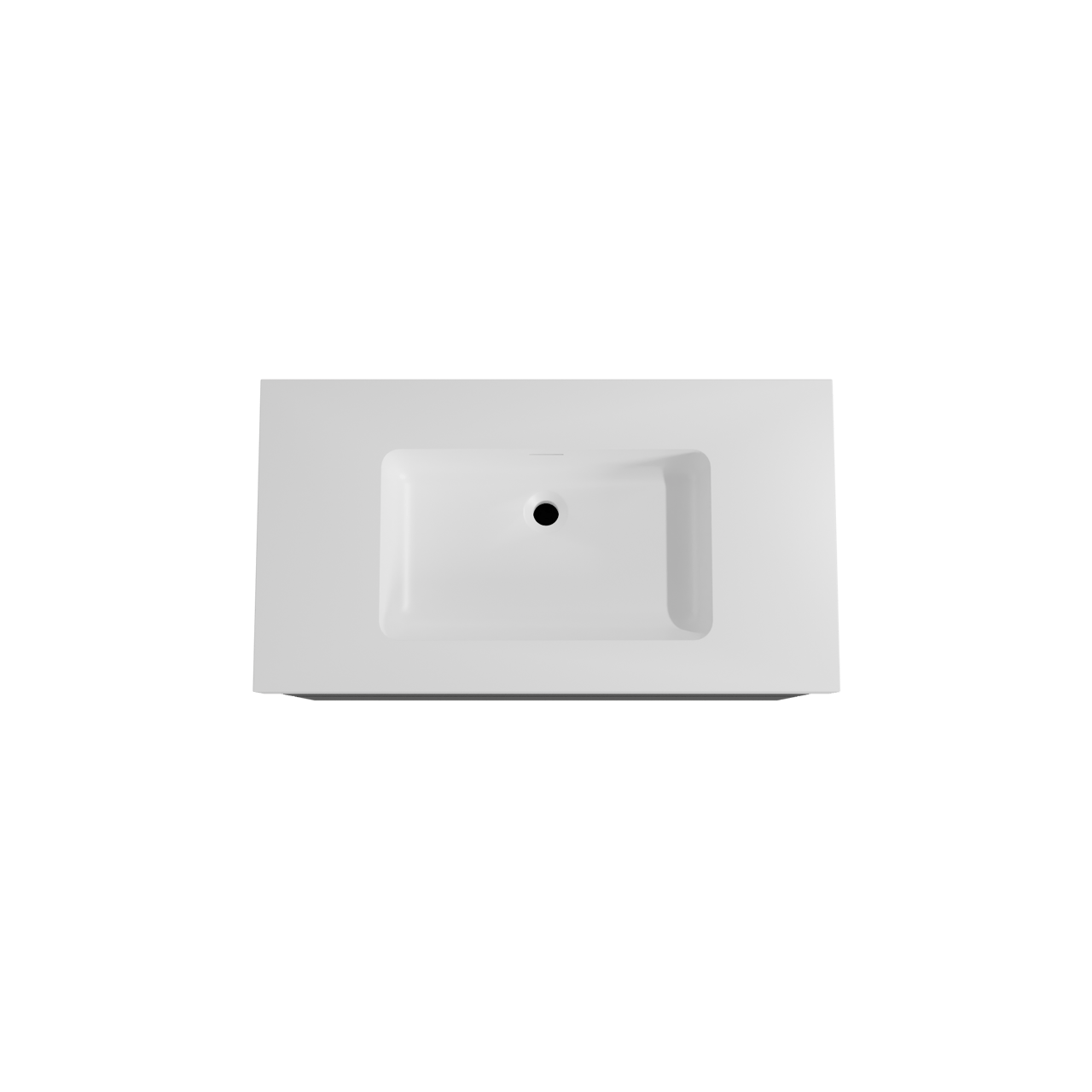 Storke Edge zwevend badmeubel 95 x 52 cm mat zwart met Mata High enkele wastafel in solid surface mat wit