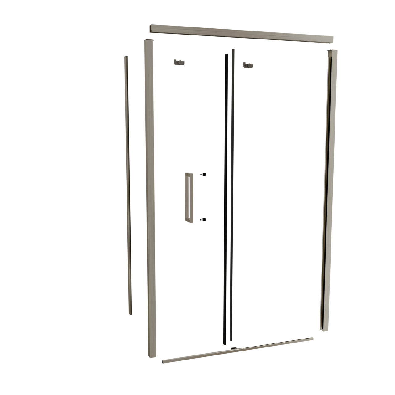 Balmani Senses Design 120 cm rechts douchecabine met schuifdeur profielenset brushed coolmetal