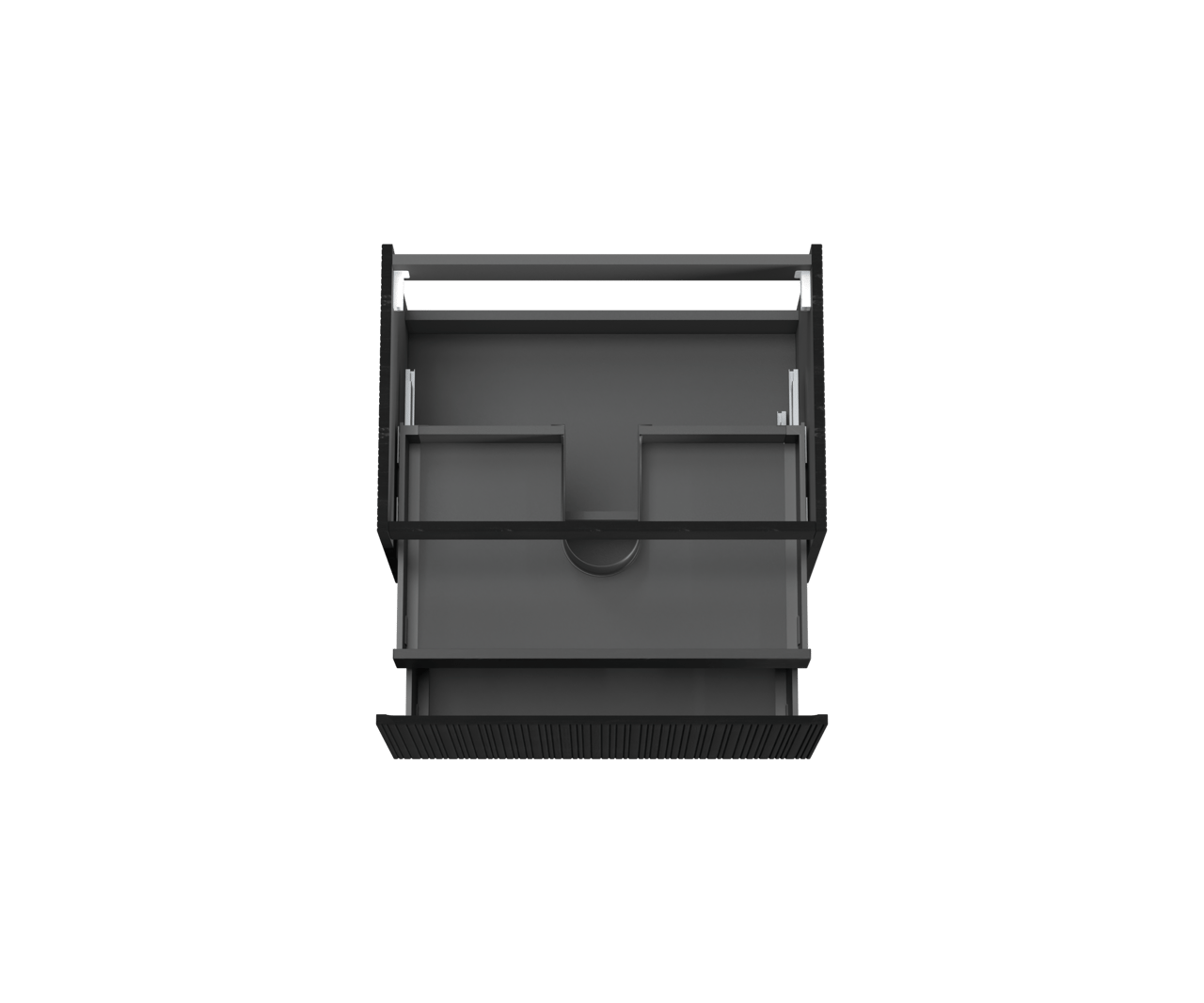 Storke Ribs meuble sous-lavabo suspendu 75 x 52 cm chêne noir 2 tiroirs
