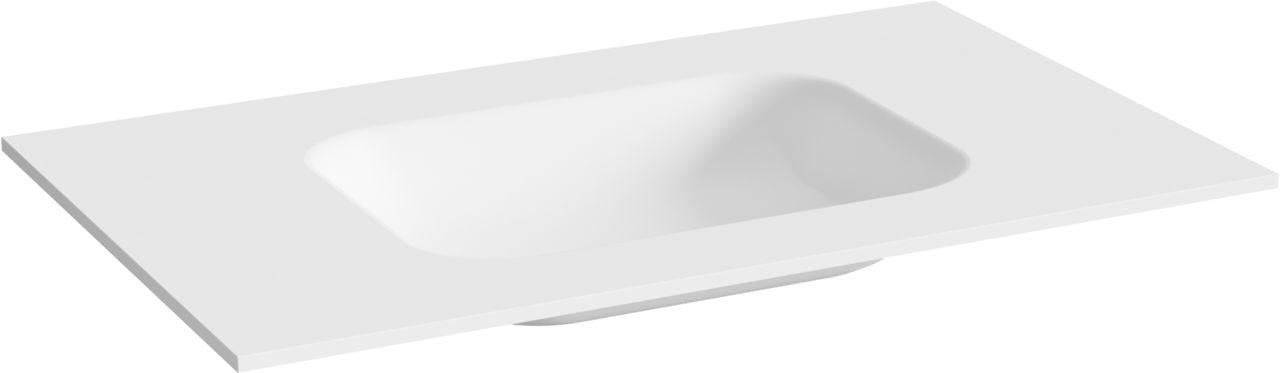 Balmani Tablo Arcato Zentriert, Solid Surface matt, 90 x 55 cm, inklusive Ablaufventil